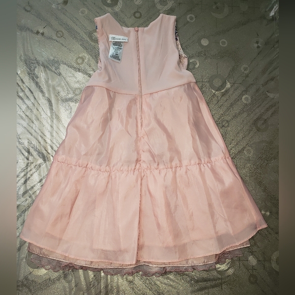 Bonnie Jean Girls Floral Lace Tulle Dress – Pink – Size 6X - Picture 11 of 12